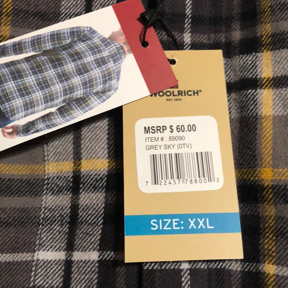 Woolrich Augusta Flannel Sz XXL Grey Sky - Picture 7 of 8